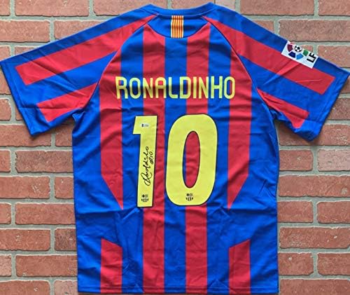 Ronaldinho autographed signed authentic jersey Barcelona Beckett COA Brazil