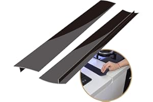 Silicone Kitchen Stove Counter Gap Covers, Anti-Slip Non-Tacky Filler Seals Spills Between Counter, Stovetop, Oven, Washer, Set of 2 (21 Inches, Black) by Gosmol