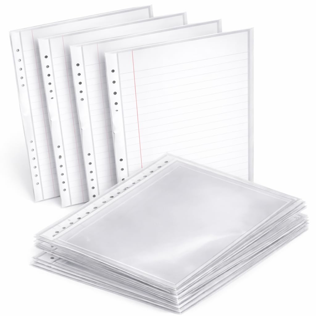 90 Micron 100Pack Extra Strong A4 Plastic Wallets Premium + Glass Clear Poly Pockets Paper Document Files (1)