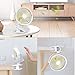 Aluan Clip On Fan Stroller Fan Rechargeable Battery Operated Portable Desk Fan Powerful 3 Speeds 360 Degree Rotatable Personal Fan for Baby Stroller Treadmill Golf Cart Home Office Table, White
