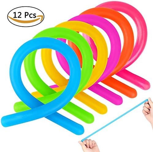NEOWOWS 12PCS Stress Relief Toy Sensory Toys for Autistic Kids Colorful Stretchy String Fidget Sensory Toys and Increase Patience Toys for Children Adults and those with ADHD ADD OCD Autism Anxiety