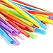 Long Drinking Straws, 200 Pack, 10-13 inches, Individual Package Disposable Flexible Plastic Straws, Colored