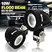 Safego 12V 24V 10W Cree LED Work Light Lamp Flood for Truck Off Road Lights 4X4 ATV Tractor 60 Degree Round 10WR-FL-2