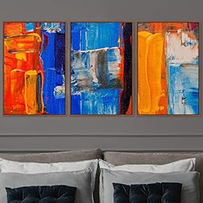 signwin 3 Piece Framed Canvas Wall Art Abstract...