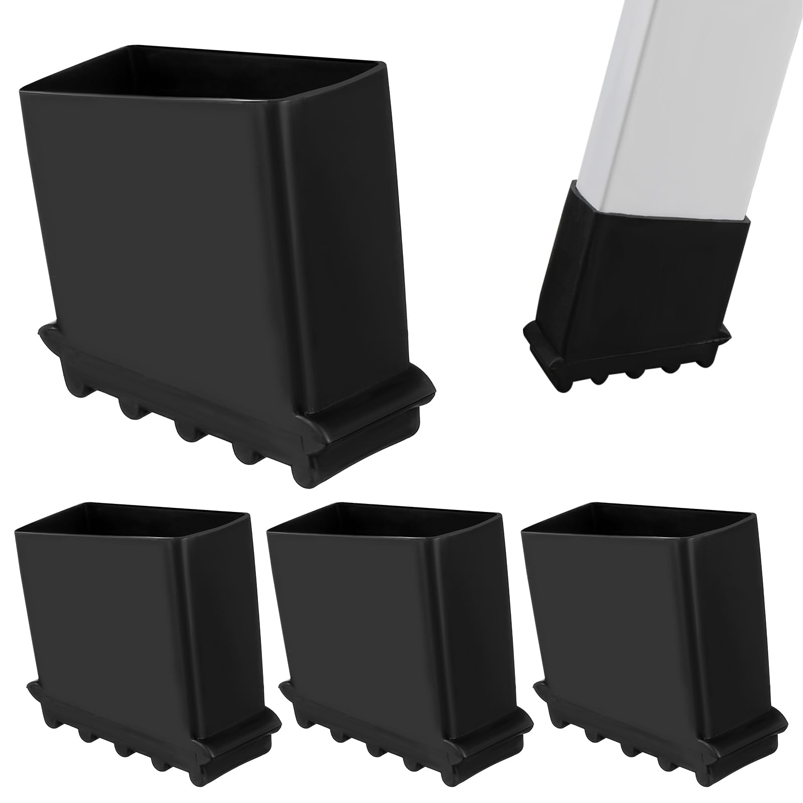 Housoutil Ladder Feet Replacement, 4PCS Rubber Step Ladder Feet, Non Slip Step Rubber Pads Covers, Cushion Cover Replacement Kit