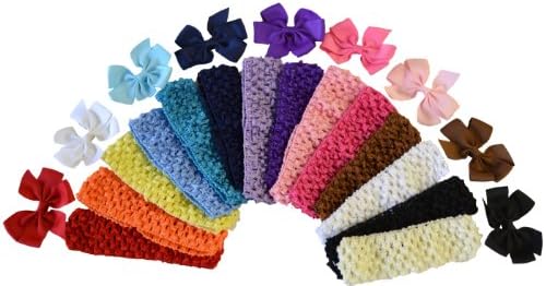 赤ちゃんと幼児girls 23 Piece Miixと一致bow Andかぎ針編み赤ちゃんヘアバンド