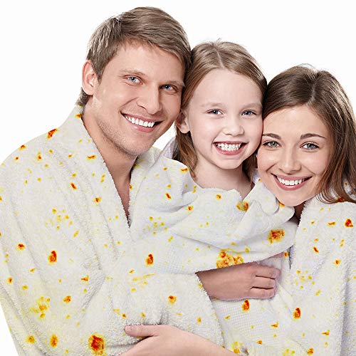 LetsFunny Burrito Tortilla Wrap Blanket, Burrito Wrap Novelty Blanket Tortilla Towel for Adults/Kids, Giant Round Beach Towel/Throw Blanket/Picnic Blanket (Yellow 2, 71.00)