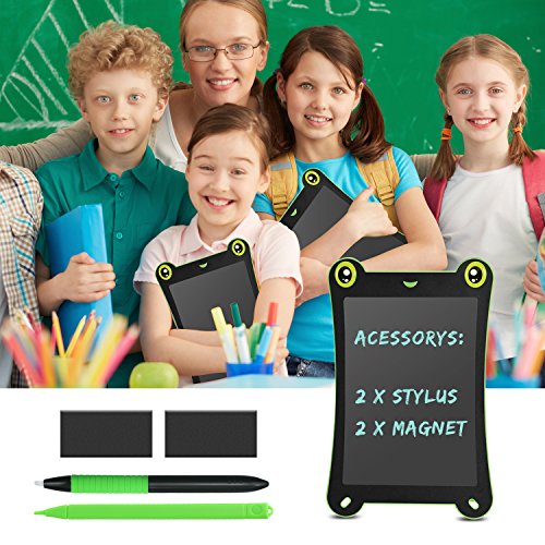 LCD Writing Tablet Frog Pad WOBEECO Children Doodle Pad Scribble Game Magnetic Drawing Board Kid’s Fun Toy Smart Learning Tool 2 Styluses Included (Blue) - Thumbnail 4