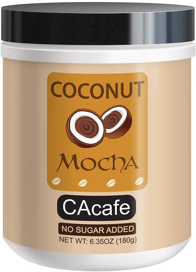 Unsweetened Coconut Mocha - Gluten and Trans Fat Free - All Natural, No Artificial Flavors, Colors, or Preservatives, 6.35, 9 Servings