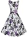JUESE Women's 1950s Hepburn Vintage Wiggle Floral Cocktail Dress