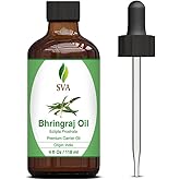 SVA Bhringraj Premium Carrier Oil 4oz (118ml) With Dropper for Hair Oiling, Scalp Massage & Skin Care