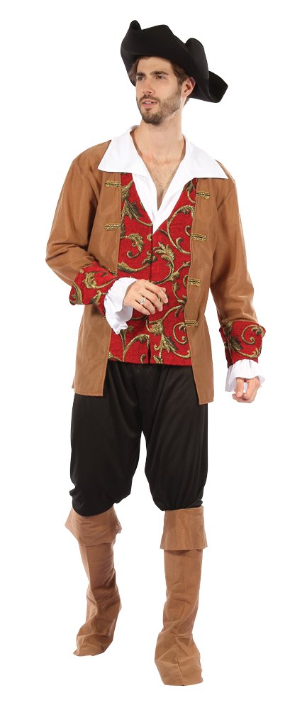 Bristol Novelty AC724 Red/Brown Pirate Male Costume (Medium)