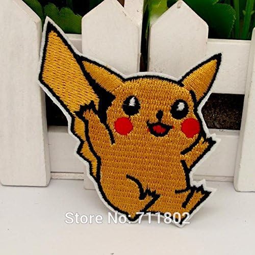 FairyMotion Pokemon Pikachu Iron On Patches Yellow Animal Patch Cartoon Embroidered Pantch Diy Applique Badge Wholesale 20Pcs/Lot Perfect Patches