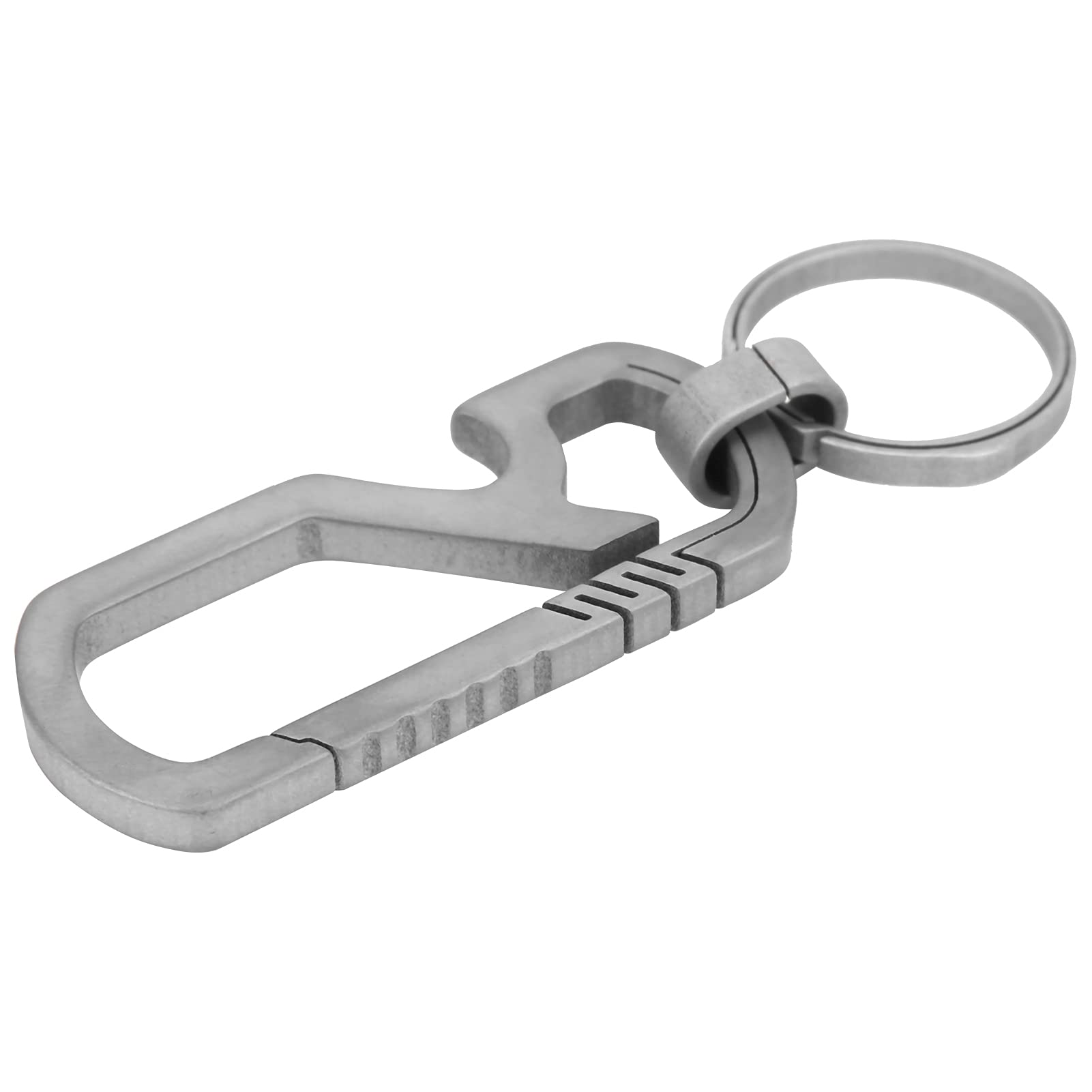 Keychains Carabiner Clip Keyring Key Holder Keychain Titanium Alloy Keychains Clip Bottle Opener Keyring Holder(grey)
