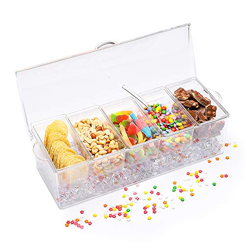 MJM Condiment Server, Condiment Tray, ice Party Serving bar, Chilled