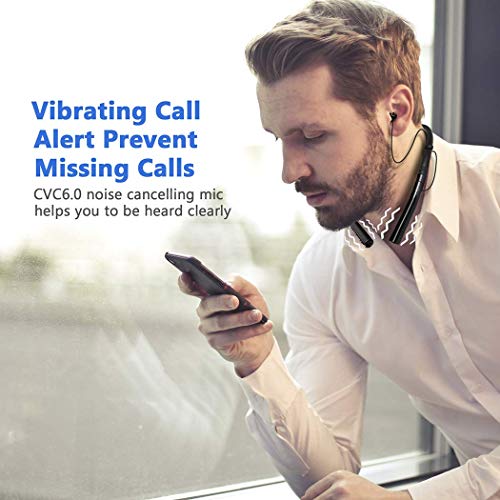 Bluetooth Headphones, Wireless Bluetooth Earbuds Stereo Earphone Cordless Sport Headsets, Bluetooth in-Ear Earphones with Built-in Mic for Smart Phones