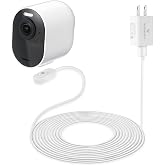 6ft/1.8m Weatherproof Outdoor Charging Cable with Quick Charge Adapter Compatible with Arlo Ultra/Ultra 2/Pro 3/Pro 4/Pro 5s (White) &ndash; NOT Compatible with Arlo Pro (6th Gen)/ Essential Spotlight