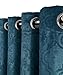 HLC.ME Redmont Lattice Geometric Thick Soft Thermal Insulated Energy Efficient Room Darkening Privacy Blackout Grommet Curtain Panels for Living Room - Set of 2 Panels (52 x 84 Inches Long, Teal Blue)