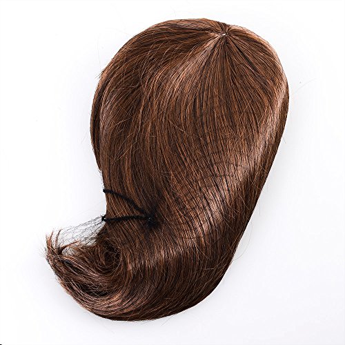 AGPtEK 13 Inches Bob Style Wig Disco Party Short Straight Bang Hair Heat Resistant Full Wig-Light brown