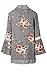 Yonala Womens Fashion Floral Open Front Blouse Loose Tops Kimono Floral Print Cardigan,Grey,X-Large