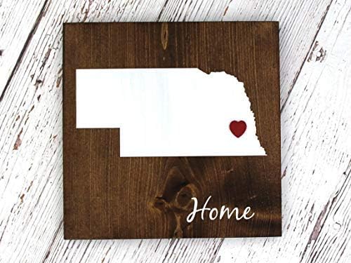 Modtory All States Available, Rustic Hand Painted Home State Wood Sign, Nebraska State Home, Home State Pride