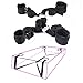 [Pack of 7] Bed Restraint Kit Fetish Sex Toys Restraints Kits-SM BDSM SM Sex Gaming Restraining Straps Sets Bed Bondage Sex Things HandCuffs Blindfold Whips for Couples Women Men Adults