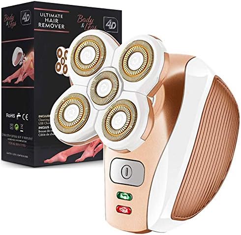 [2019 NEW] Electric Shaver for Women, SaikerMan Cordless Electric Razor Legs Body Face Bikini Area Hair Trimmer Remover Removal for Ladies Womens - Rose Gold