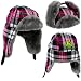 John Deere "Pretty in Plaid" Raspberry Girls Trapper Style Hat