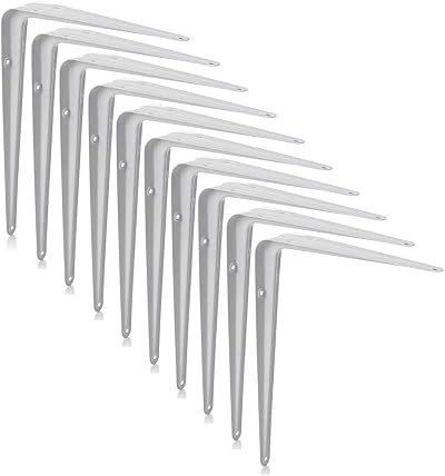 XFORT London Shelf Brackets White 14 x 12 inch 10 Pack Wall Mounted
