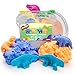 USA Toyz Moosh Fluffy Modeling Clay - Soft Foam Non Drying Clay w/ 4 Dinosaur Molds (Blue/Orange) primary