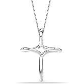 Charmsy 925 Sterling Silver Infinity Cross Pendant Necklace for Women | Lightweight Cross Necklace for Men | Chain Size 18 Inch