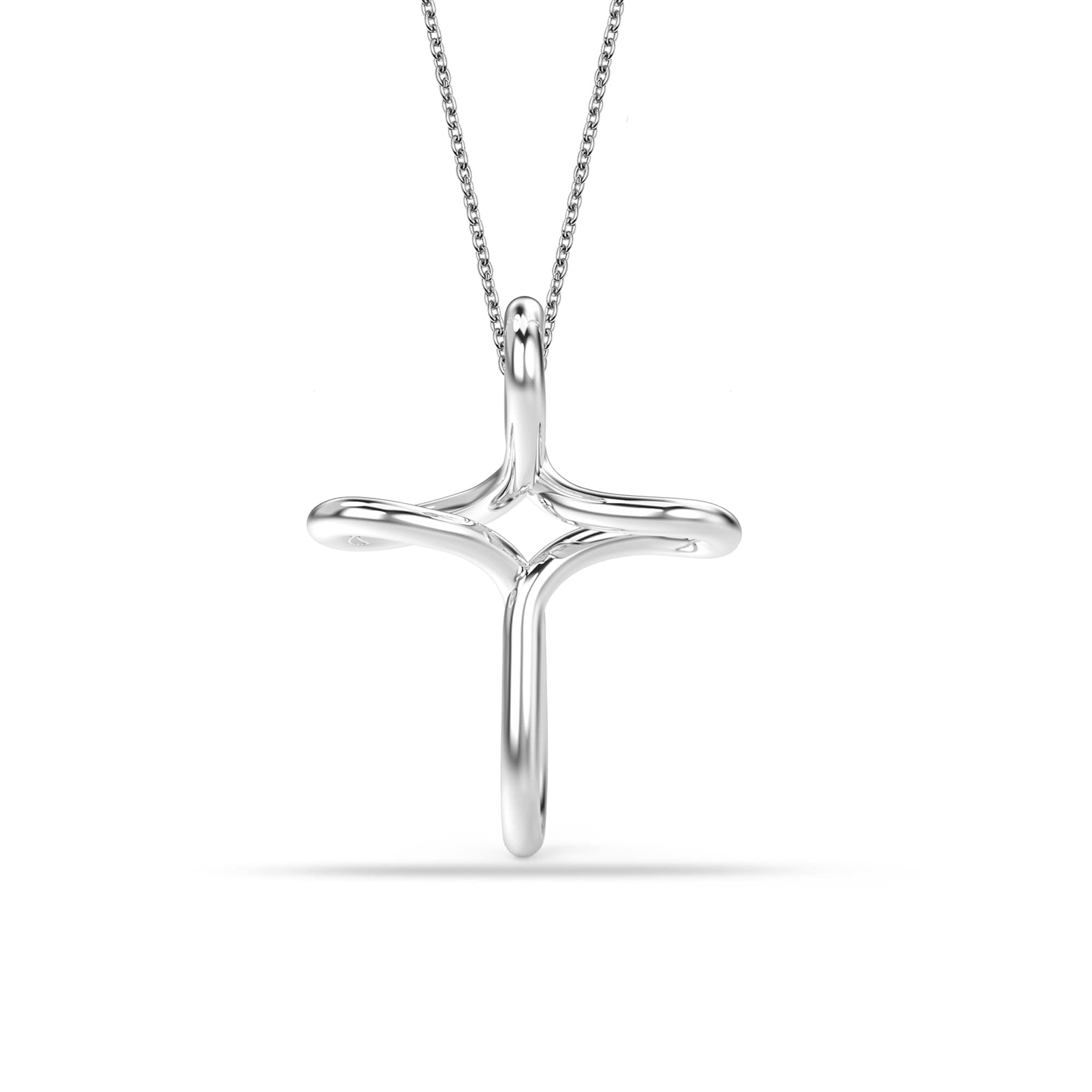 Charmsy 925 Sterling Silver Beautiful 925 Sterling Silver Infinity Cross Pendant Necklace for Women | Lightweight Cross Necklace for Men | Chain Size 18 Inch