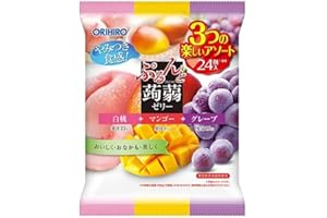 Japanese Decor Sakura Orihiro Japanese Jelly Candy Purun Konnyaku Jelly 480g (About24 Pieces) 3 Flavors White Peach + Mango + Grape