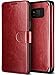Galaxy S8 Plus Case, Premium PU Leather ID Card Slot Wallet Drop Protection Cover [Wireless Charging Compatible] for Samsung Galaxy S8 Plus 2017 by Lumion (Dandy Wallet - Red)