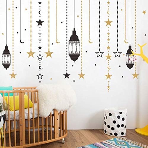 CVG Curtain star chandelier Ramadan Festival Wall Sticker living room decoration Mural Art Decals home stickers wallpaper