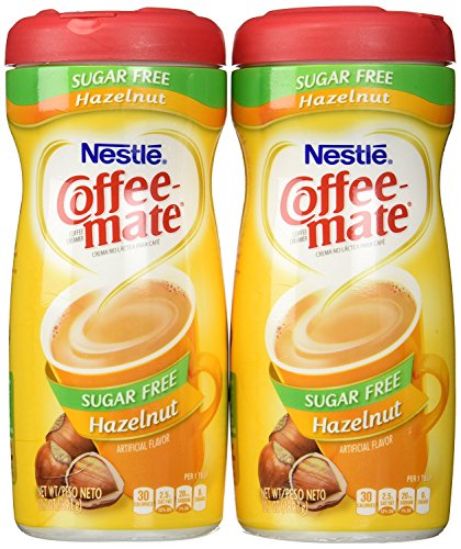 Coffee-Mate, Sugar Free Hazelnut, Powdered Coffee Creamer, 10.2oz Canister (Pack of 2) by Coffee-Mate