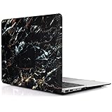 iDOO Soft Touch Hard Plastic Matte Case for MacBook Air 13 inch Model A1369 and A1466 - Rich Black Marble