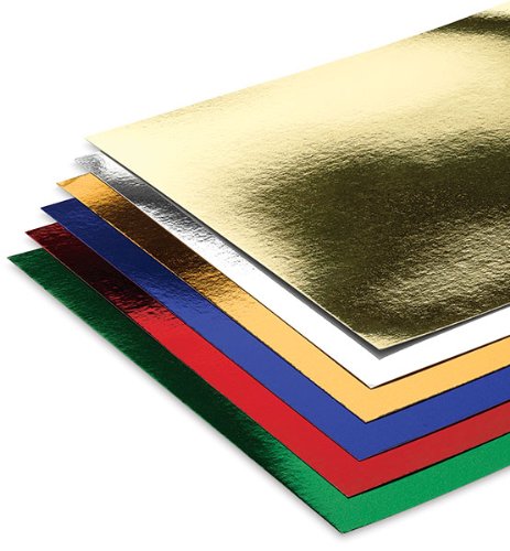 Hygloss 6 mirror board sheets, 8.5 x 11-inch, assorted colors