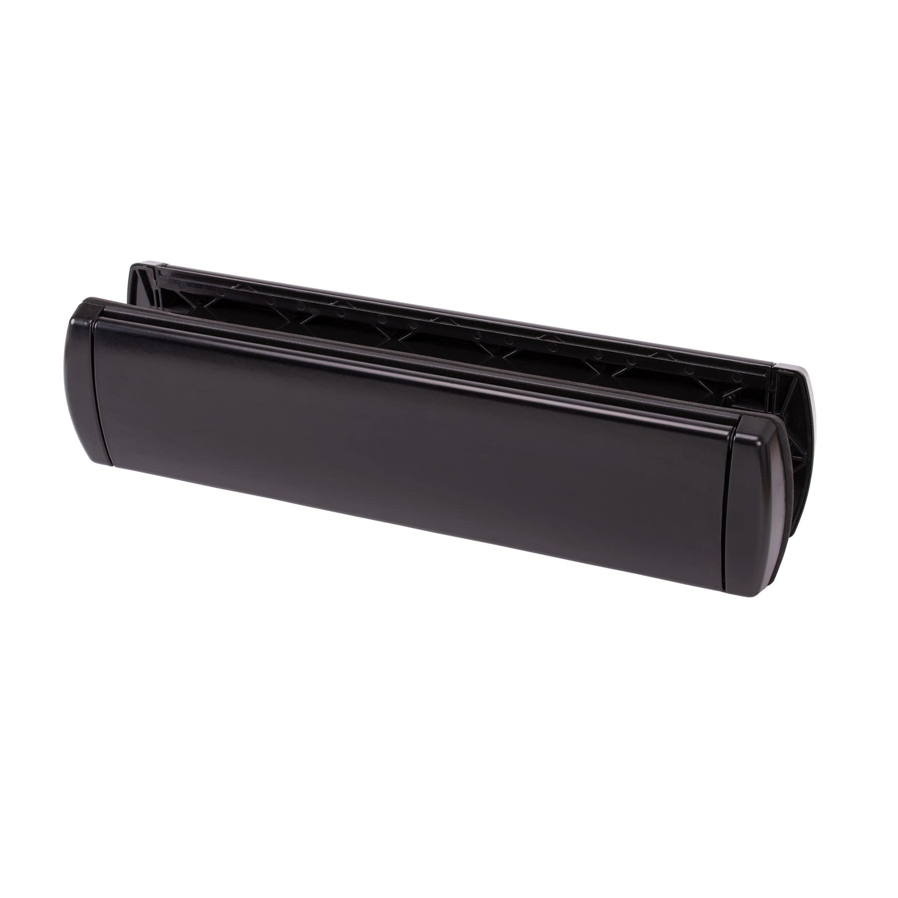 JCP 12" Inch Letter Box, Heavy Duty GreenteQ Sprung Letterbox - Black, for UPVC Doors, Composite Doors, and Wood (40-80mm Thickness)