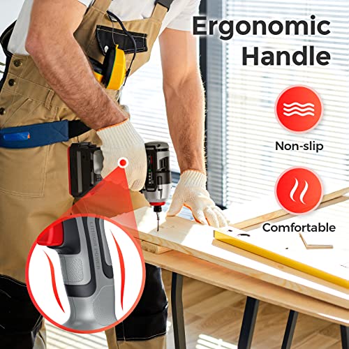 Cordless Impact Driver Set, SCANS 20V Brushless Impact Driver kit, 1550In.lb Max Torque, 2500RPM, 1/4