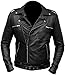 CHICAGO-FASHIONS Mens Negan Jacket - Walking S7 Jeffrey Dean Morgan Black Biker Leather Jacket -Motorcycle Faux Outerwear, Large
