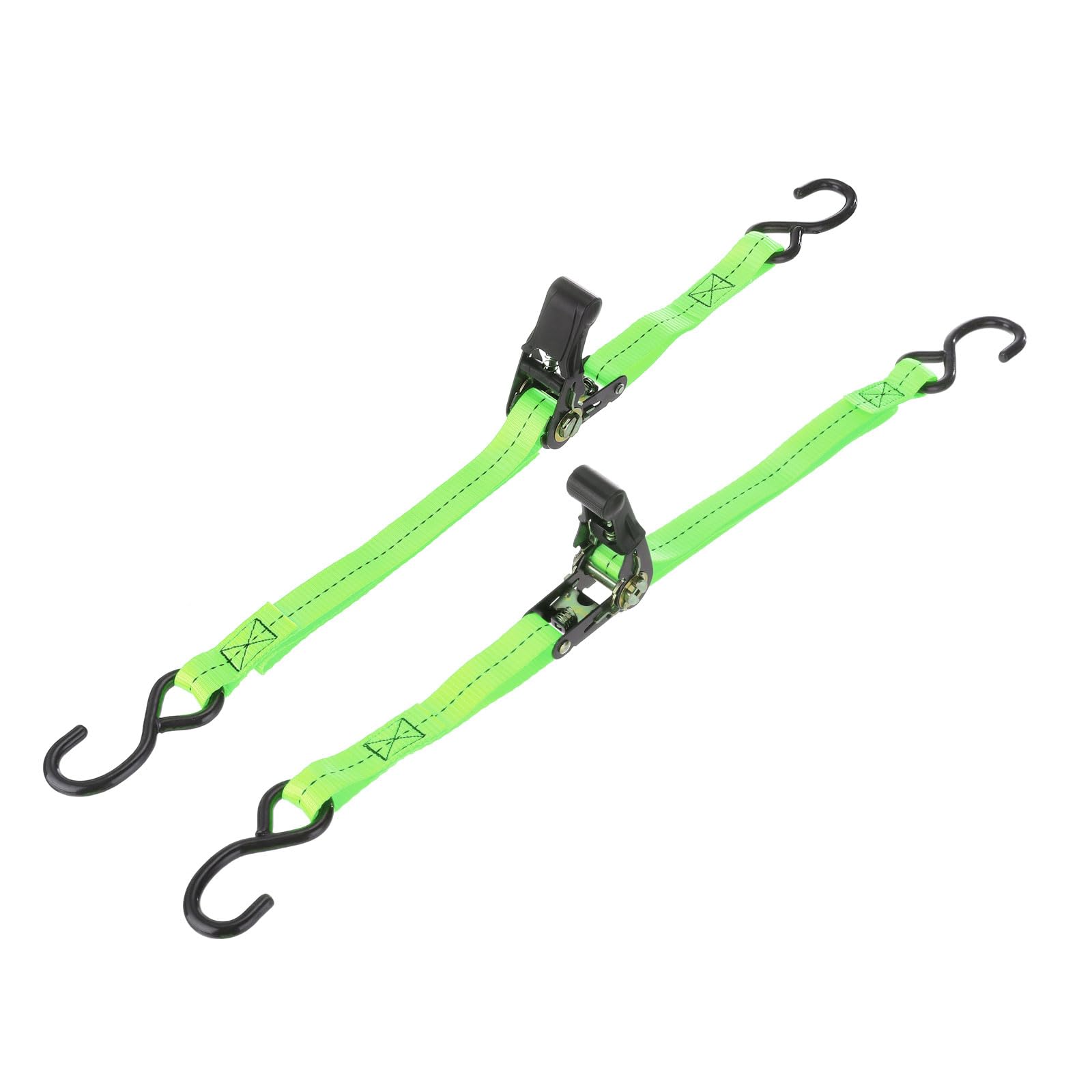 PATIKIL Boat Trailer Transom Tie Down Straps 25mm x 1 m / 1"x3.3', 1763lbs Break Strength Ratchet Adjustable Straps with S Hook for Marine Trailing Boating, Green