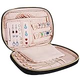 Travel Jewelry Organizer Bag - Soft Padded Traveling Jewelry Bag Case Keep Your Earrings Necklaces Rings Bracelet Brooches Organized and Secure, Women Luggage Bags Essentials- Compact and Portable