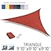 LOVE STORY 10' x 10' x 10' Triangle Terra Red Sun Shade Sail Canopy UV Block for Outdoor Patio Garden Backyard
