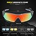 TOREGE Polarized Sports Sunglasses With 5 Interchangeable Lenes for Men Women Cycling Running Driving Fishing Golf Baseball Glasses TR002 (Grey)