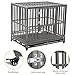 LUCKUP Heavy Duty Dog Cage Metal Kennel and Crate for Medium and Large Dogs, Pet Playpen with Four Wheels,Easy to Install,42 inch,Black