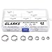 Glarks 42Pcs 7-21mm 304 Stainless Steel Single Ear Hose Clamps Assortment Kit