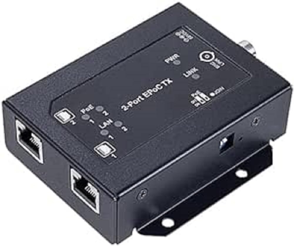Wantec 2wIP 2-Wire Ethernet Adapter with PoE - BNC - Client | Camera Side | Receiver - 2-Port