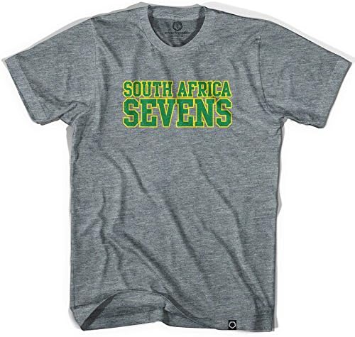 South Africa Sevens Vintage Rugby T-shirt, 2X LARGE Athletic Grey