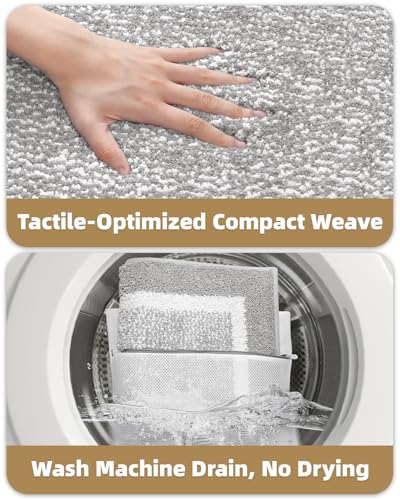 Color&Geometry Absorbent Bath Mat 50 x 75 cm, Soft Bathroom Mat Non Slip, Machine Washable Bathroom Rug, Bathmat Bath Mats for Bathroom Bathtub (Grey)